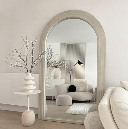 Interior Ave - Sierra Arched Step Mirror – Signature Sculptural Concrete Statement Piece
