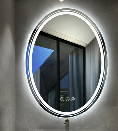 Interior Ave - LED Oval Frameless Salon / Bathroom Wall Mirror - 50 x 70cm