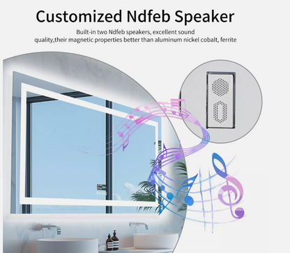 Interior Ave - 70 x 90cm Rectangle Frameless LED Bathroom Mirror – Bluetooth