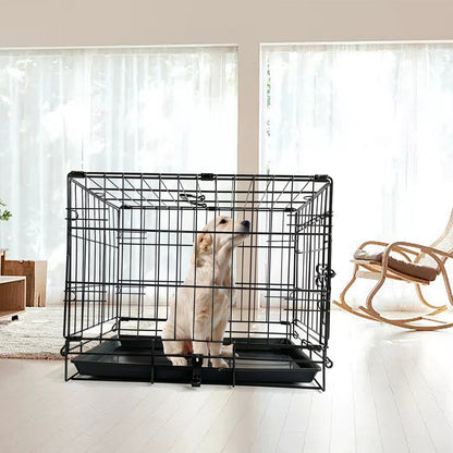 42" Pet Dog Cage Kennel Metal Crate Enlarged Thickened Reinforced Pet Dog House