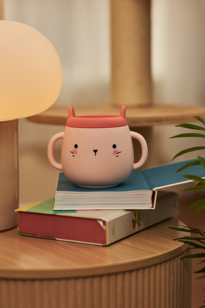 Whisker Wonderland Innovative Hydroponic Cat Grass Growing Mug - Pink | Soil-Free, Digestion & Hairball Aid, Eco-Friendly Silicone, Reusable