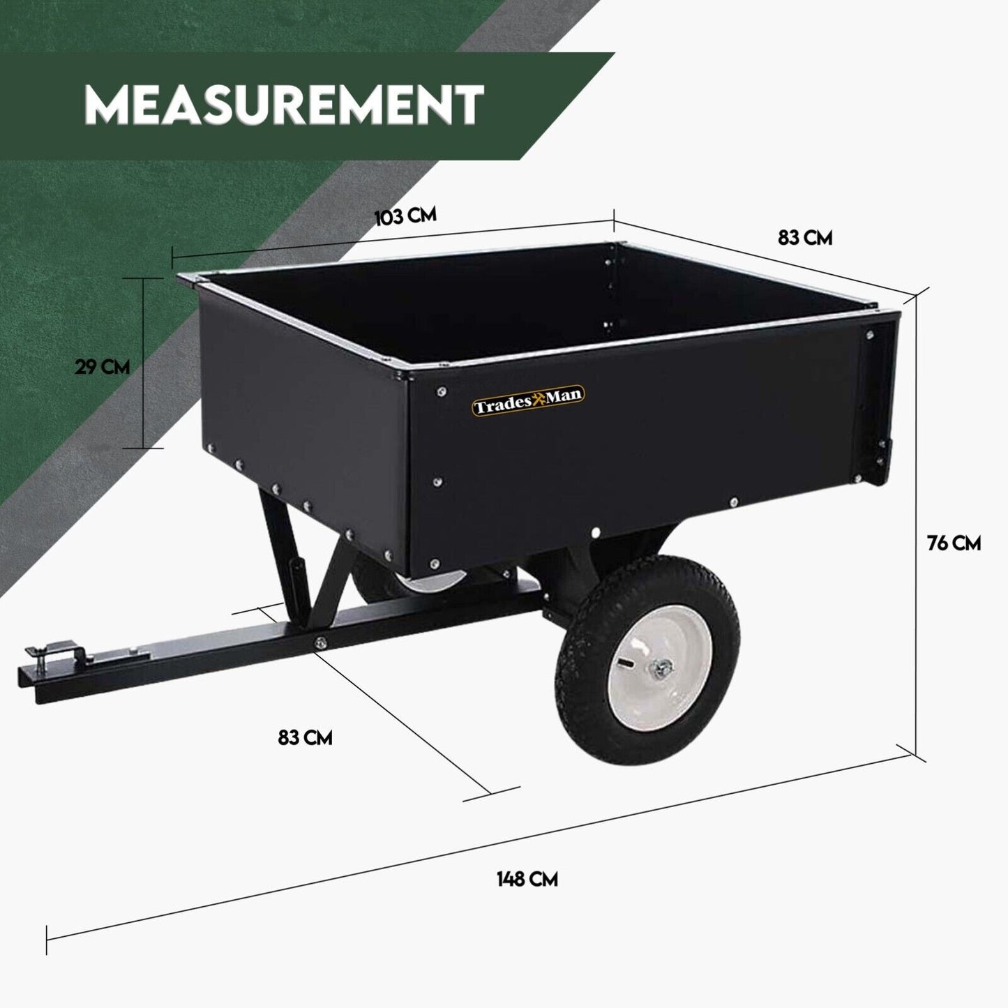 Steel Dump Cart Garden Tipping Trailer