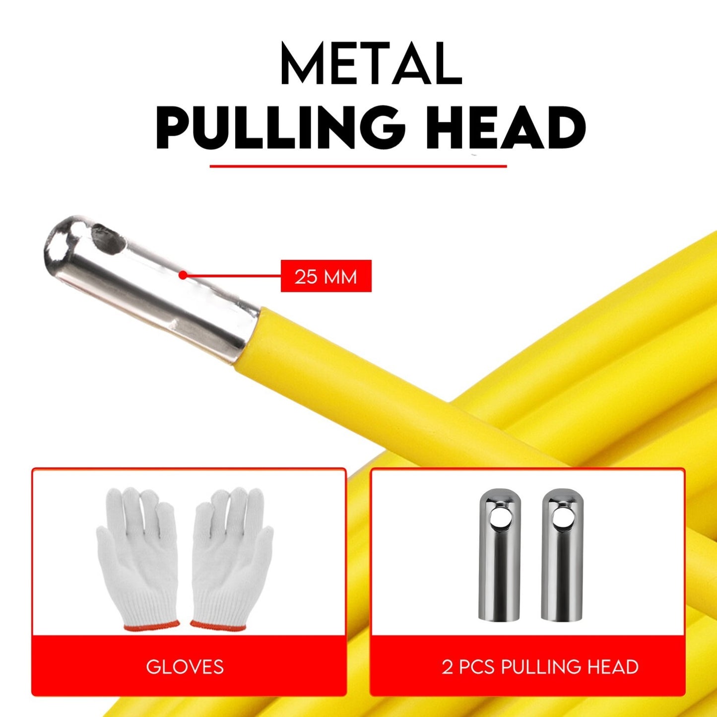 150M×8MM Fish Tape Puller Fiberglass Wire Cable Running Duct Rodder