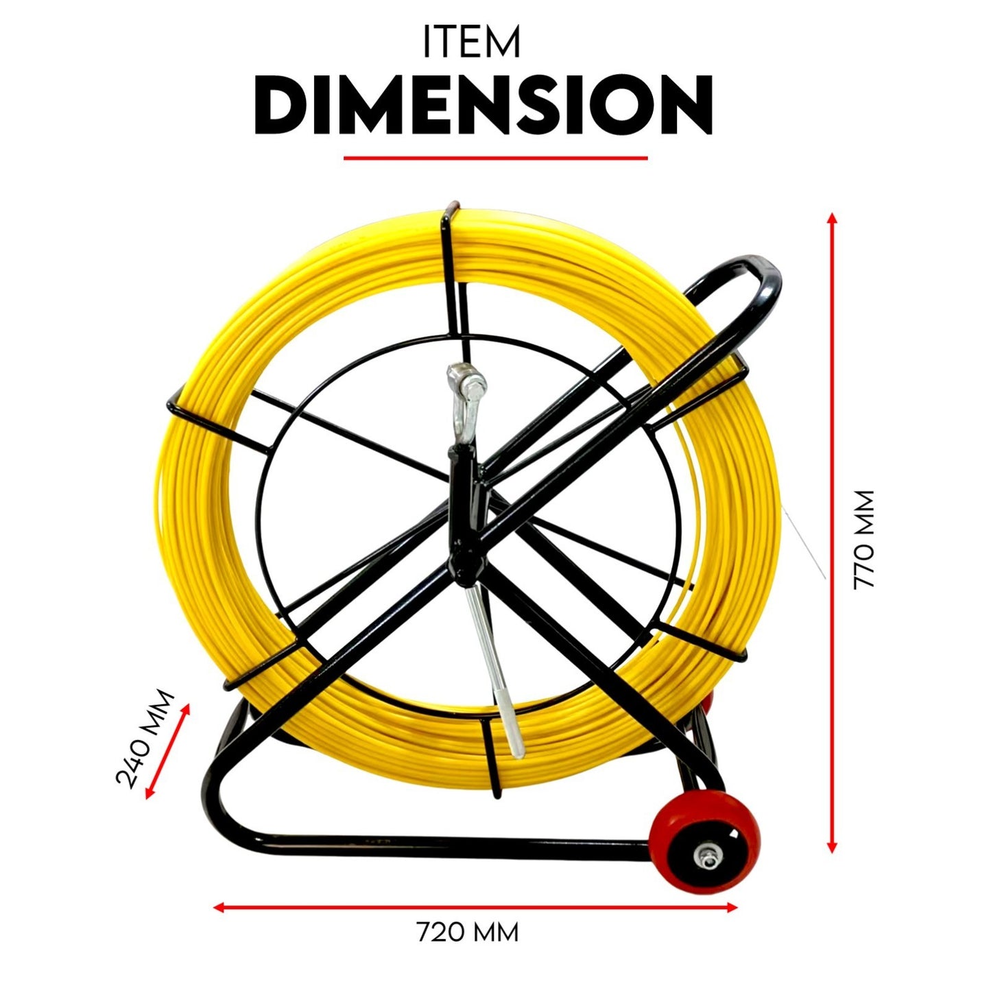 150M×8MM Fish Tape Puller Fiberglass Wire Cable Running Duct Rodder