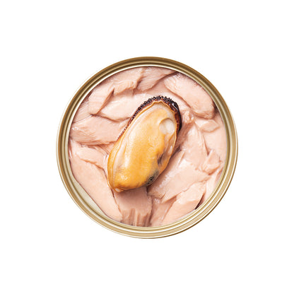 CAT FOREST Premium Tuna White Meat With Mussel In Gravy Cat Canned Food 85G X 24