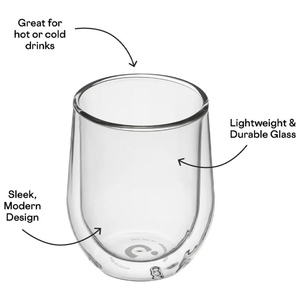 Corkcicle Glass Stemless - Double Pack - Clear