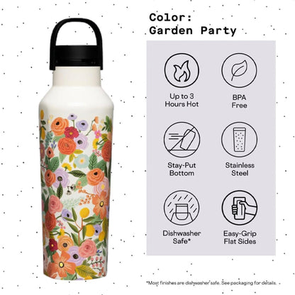 Corkcicle Sport Canteen - 600ml Rifle Paper - Garden Party Cream