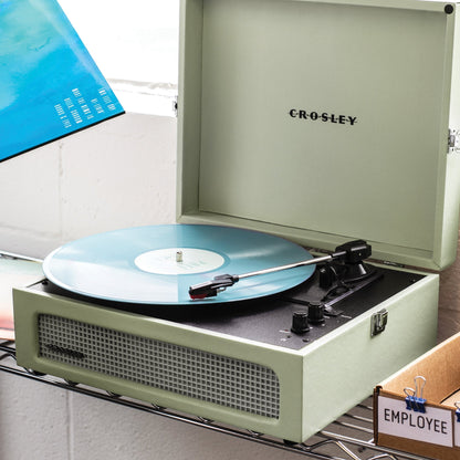 Crosley Voyager Bluetooth Portable Turntable - Sage + Bundled Majority D40 Bluetooth Speakers - Black