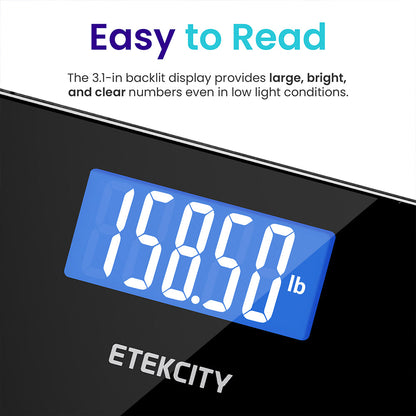 Etekcity Digital Body Weight Bathroom Scale - Black & Etekcity Smart Blood Pressure Monitor - White Bundle