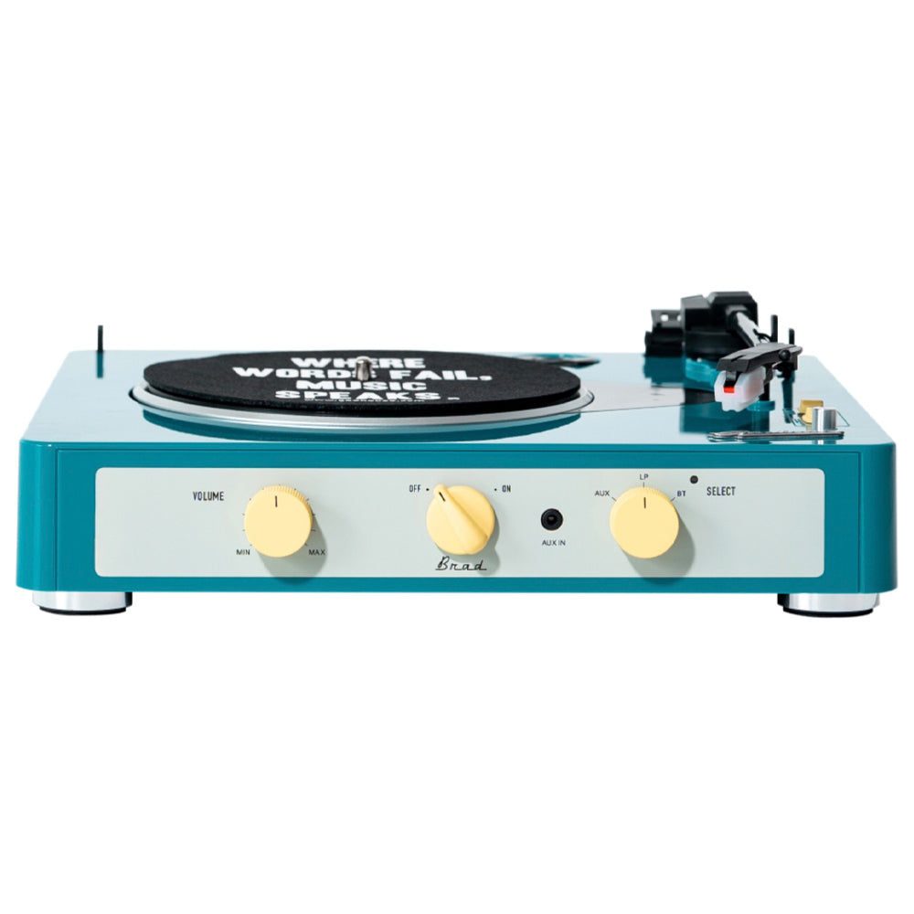 Gadhouse Brad MKII Record Player - Green + Bundled Record Storage Crate