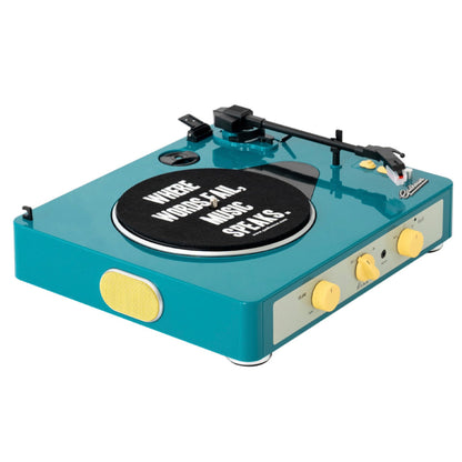 Gadhouse Brad MKII Record Player - Green + Bundled Record Storage Crate