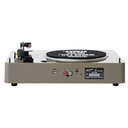 Gadhouse Brad MKII Record Player - Grey + Bundled Record Storage Crate