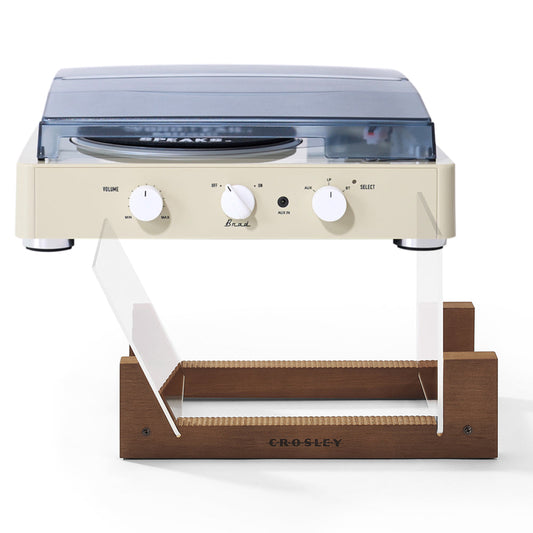 Gadhouse Brad MKII Record Player - Ivory + Bundled Crosley Record Storage Display Stand