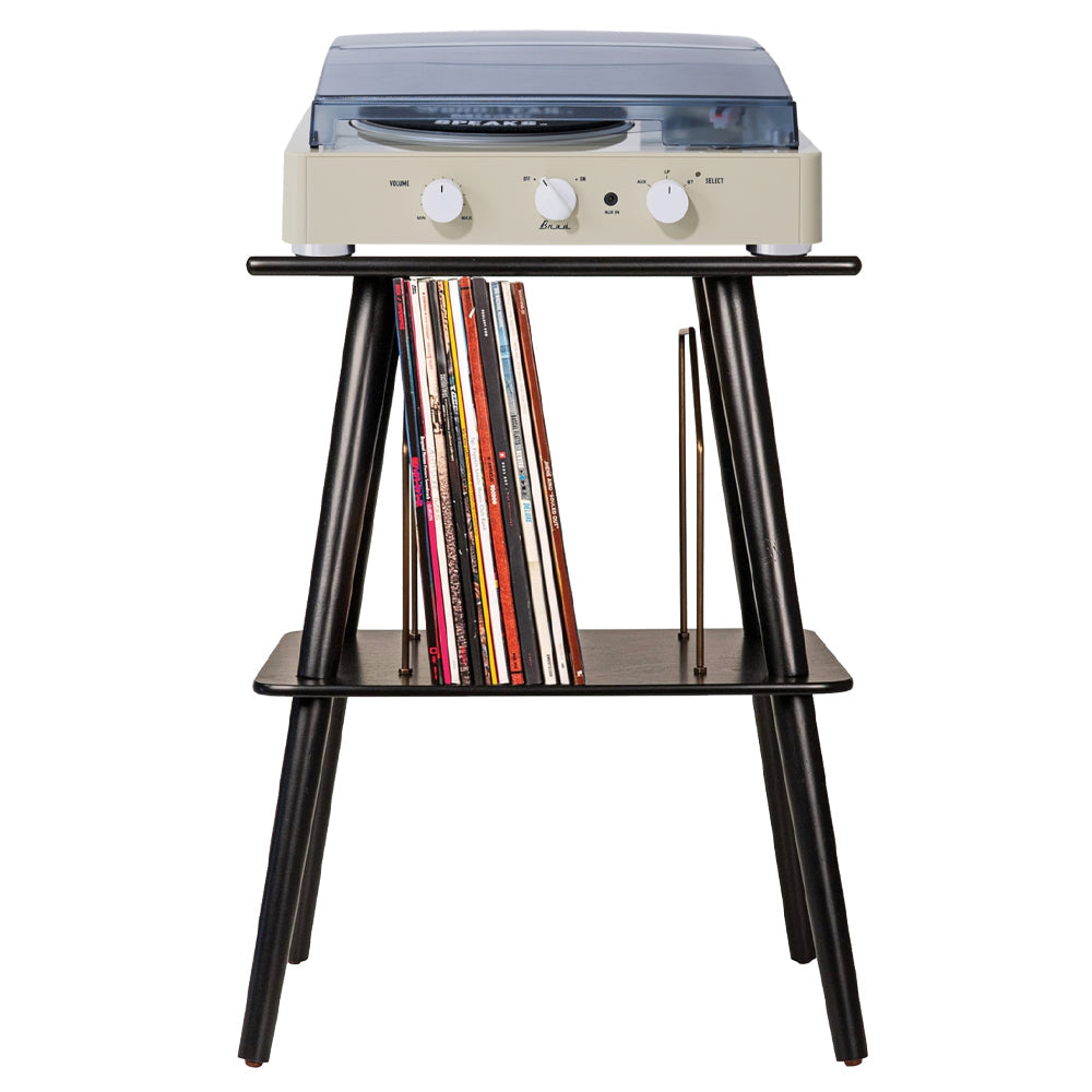 Gadhouse Brad MKII Record Player - Ivory + Entertainment Stand Bundle - Black