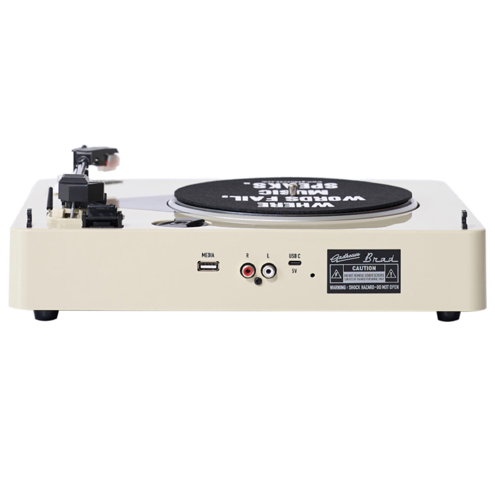 Gadhouse Brad MKII Record Player - Ivory + Entertainment Stand Bundle - Black