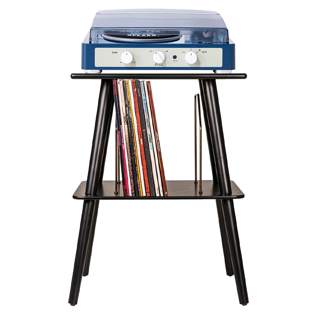 Gadhouse Brad MKII Record Player - Navy + Entertainment Stand Bundle - Black