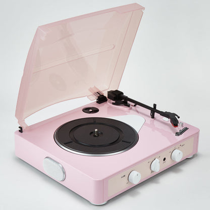 Gadhouse Brad MKII Record Player - Limited Edition Pink Pink + Bundled Crosley Record Storage Display Stand