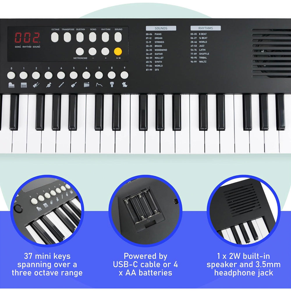 Axus Mini Keyboard 37 Key Keyboard - Black