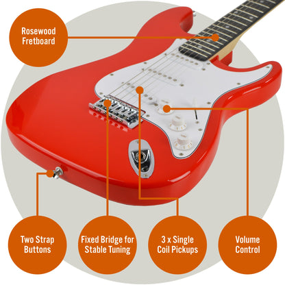 3rd Avenue Electric Guitar Pack - Red