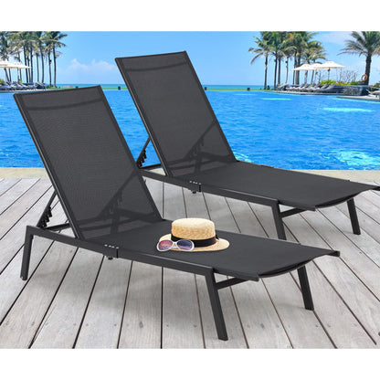 Sirocco (Set of 2) Sunloungers - Black