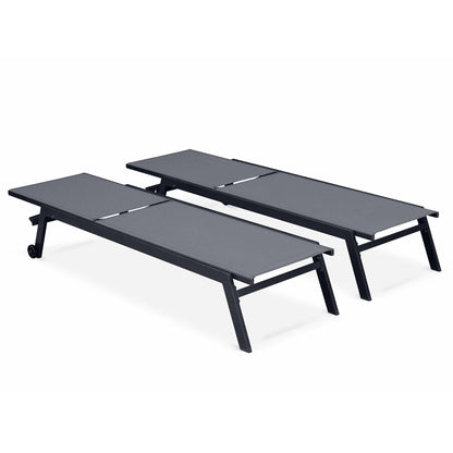 Sirocco (Set of 2) Sunloungers - Black