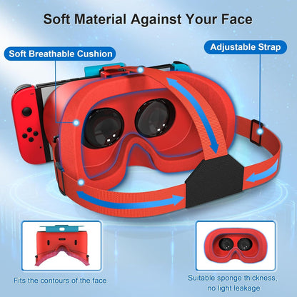 DEVASO VR Headset for Nintendo Switch Orange&Blue