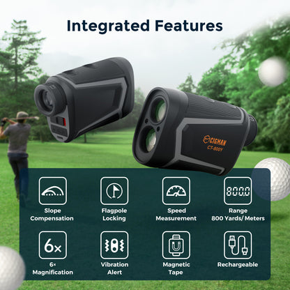 CIGMAN Golf Range Finder 800 Yards Laser Golf Rangefinder with Slope
 CT-800Y