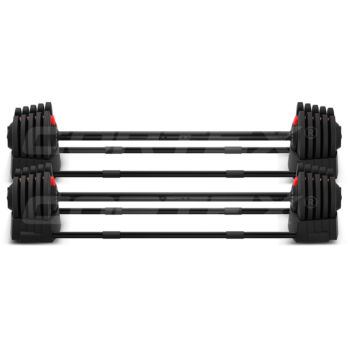 CORTEX Revolock V2 80kg Pair Set Adjustable Steel Dumbbell Barbell All-in-One