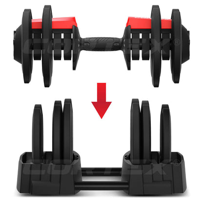 CORTEX Revolock V2 80kg Pair Set Adjustable Steel Dumbbell Barbell All-in-One