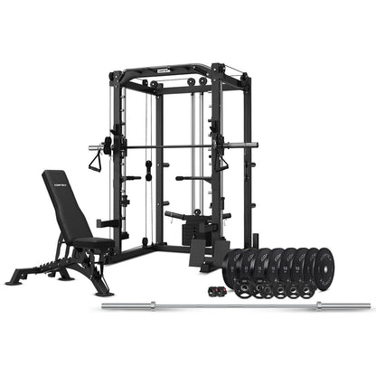 CORTEX SM20 Smith Station with 130kg Olympic Bumper Weight, Bar and Bench Set