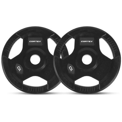 CORTEX 10kg Tri-Grip Olympic Plates 50mm (Pair)