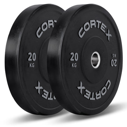 CORTEX 20kg Black Series V2 50mm Rubber Olympic Bumper Plate (Pair)