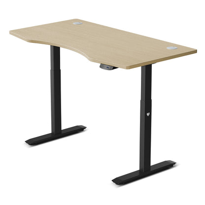 LSG Pacer M5 with Dual Motor Automatic Standing Desk 180cm in Oak/Black and Cable Management