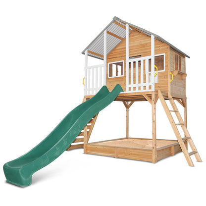 Lifespan Kids Winchester Cubby House with Elevation Platform and Green Slide