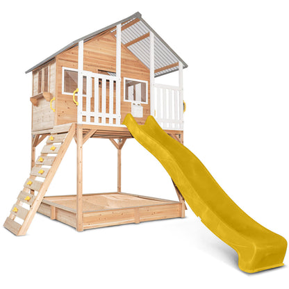 Lifespan Kids Winchester Cubby House with Elevation Platform and Yellow Slide