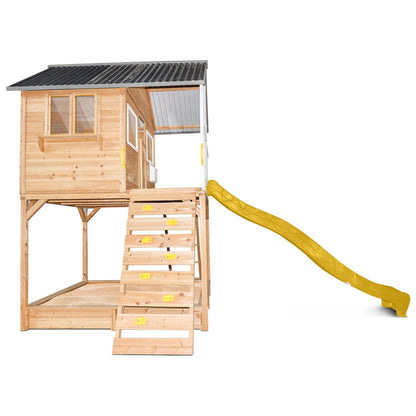 Lifespan Kids Winchester Cubby House with Elevation Platform and Yellow Slide