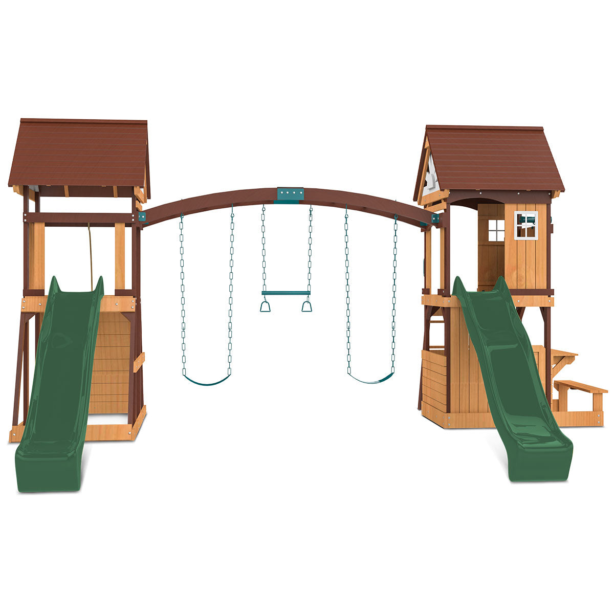 Lifespan Kids Armadale Swing Set & Play Centre with Two 2.2m Slide (Green)