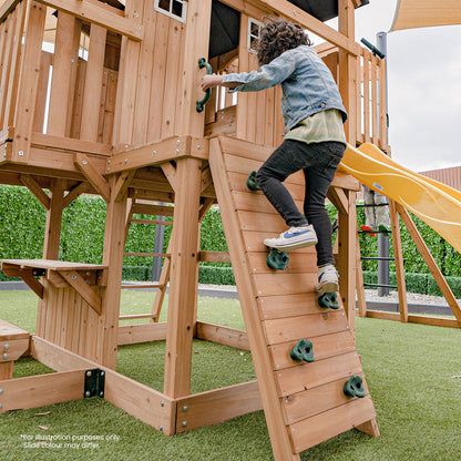 Lifespan Kids Kensington Swing Set, Monkey Bars & Play Centre with 2.2m Slide (Green)