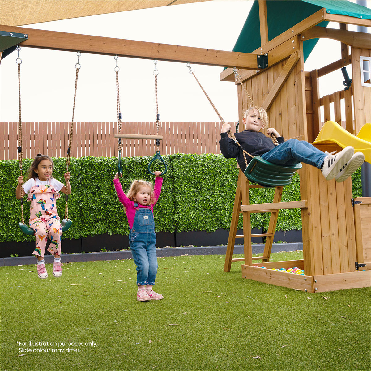 Lifespan Kids Montrose Swing Set & Play Centre with 2.2m Slide (Green)