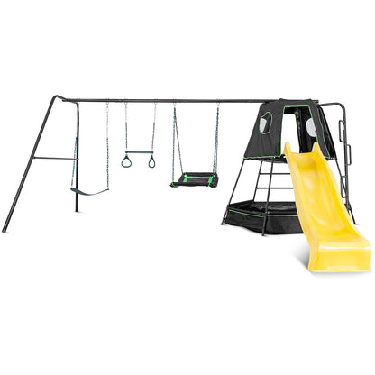 Lifespan Kids Pallas Play Tower with Metal Swing Set in Yellow Slide