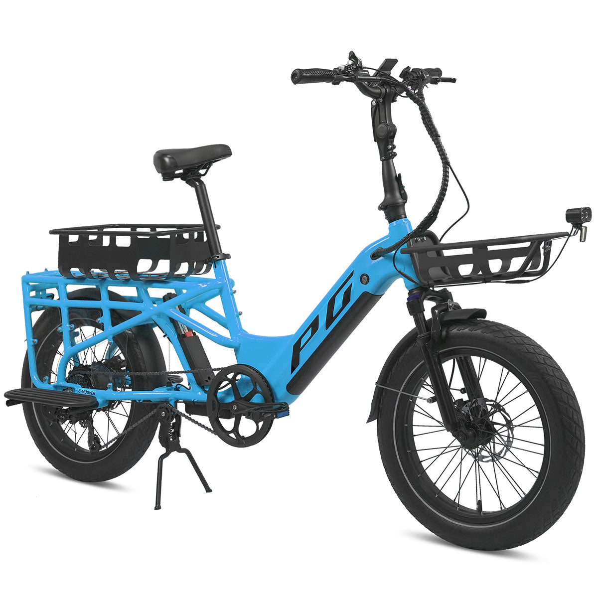 Progear Bikes E-Moover E-Cargo Bike + Accessory Kit - Electric Blue