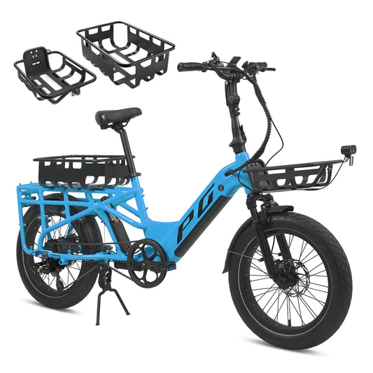 Progear Bikes E-Moover Cargo Bike + Hauler Kit - Electric Blue