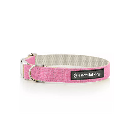 Natural Hemp & Cotton Dog Collar (Pretty Pink)