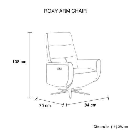 Arm Chair Power Recliner 360 Degree Swiveling Cow Leather USB Charger Metal Legs