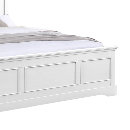 Queen Bed Frame in Solid Wood with Slats Support in White colour