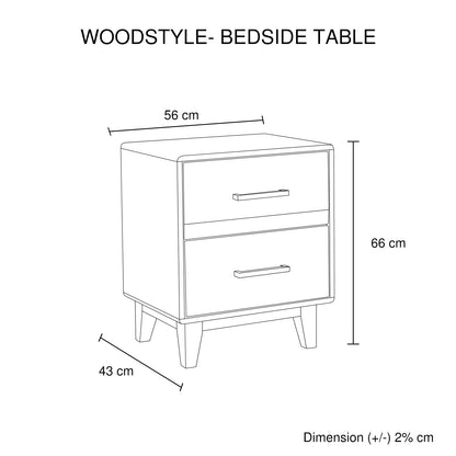 Bedside Table 2 drawers Night Stand Solid Wood Storage Light Brown Colour