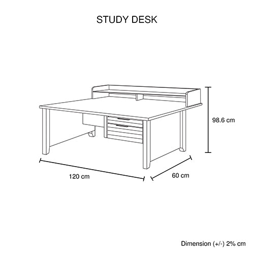 Study Desk with 2 Drawers Natural Wood like MDF Office Desk Table