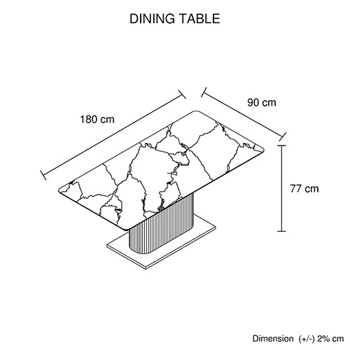 Dining Table Ceramic Table Top MDF Stainless Steel feet