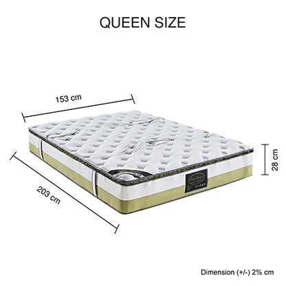 Queen Mattress Memory Pillow Top Pocket Spring Foam Medium Firm Bed