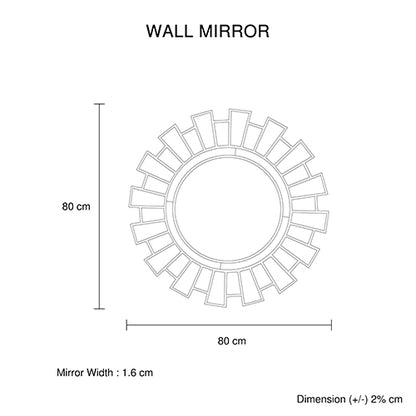 Wall Mirror MDF Silver Clear Image Lightweight MRR-02